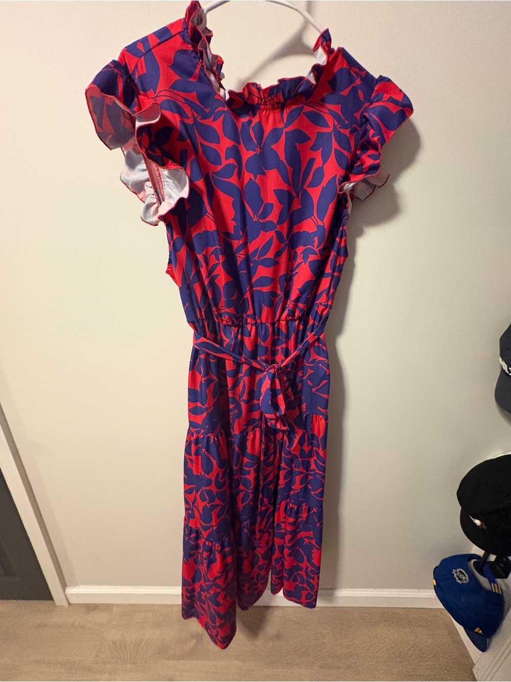 High Neck Ruffle Cap Sleeve Dress 2xl (16)